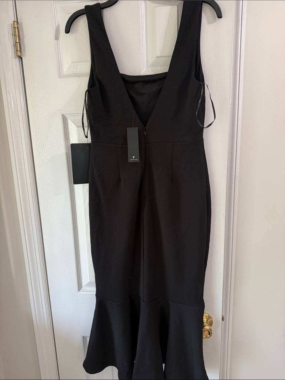 Lulu's Black Square-Neck Ruffle-Hem Dress - Picture 4 of 5